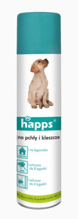 HAPPS Aerozol do legowisk na pchły i kleszcze 250ml.jpg