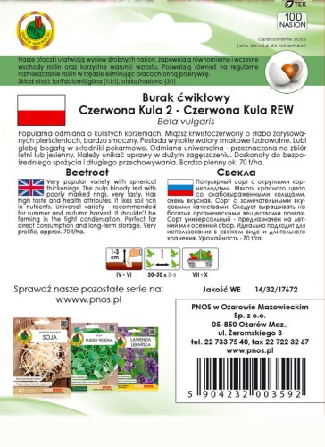PNOS Burak ćwikłowy Czerwona Kula 2 nasiona otoczkowane 100szt baner2.jpg
